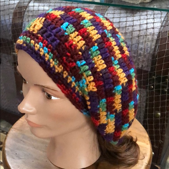 Boho slouchy winter hat New hand crochet by me - Picture 1 of 5